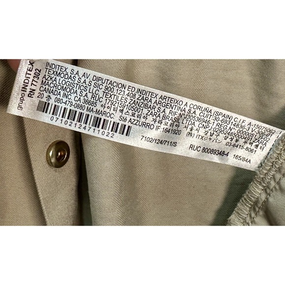 ZARA Women Sand Beige Taupe Adjustable Waist/Sleeves Jacket Loose Size Small - Picture 6 of 8